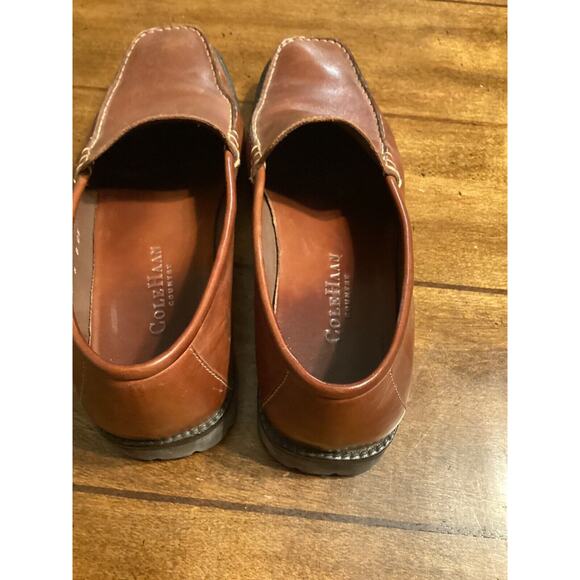 Women's Cole Haan Country Vtg 8 Shoes Brown Leather Slip On Flat Loafers D17937 - Picture 5 of 8